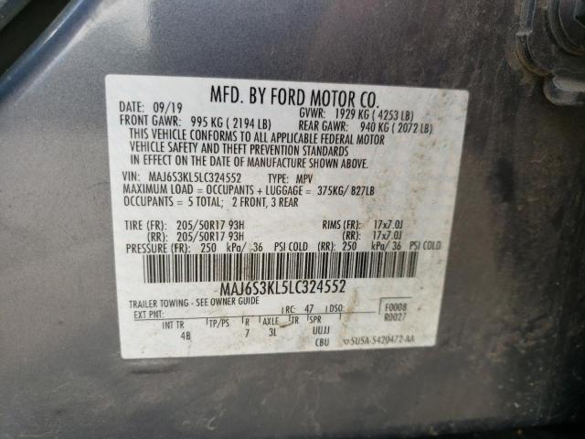 Photo 10 from auction – 2020 FORD ECOSPORT T with VIN MAJ6S3KL5LC324552