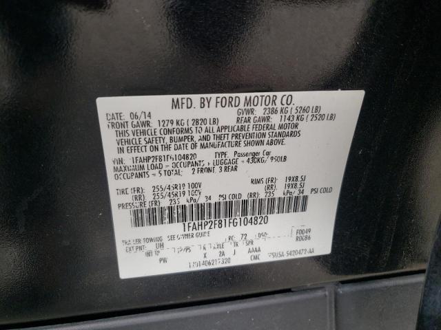 Photo 10 from auction – 2015 FORD TAURUS LIM with VIN 1FAHP2F81FG104820