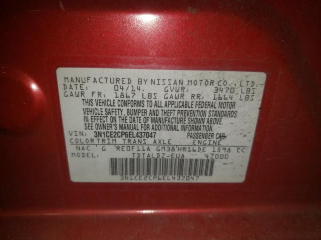 Photo 10 from auction – 2014 NISSAN VERSA NOTE with VIN 3N1CE2CP6EL437047
