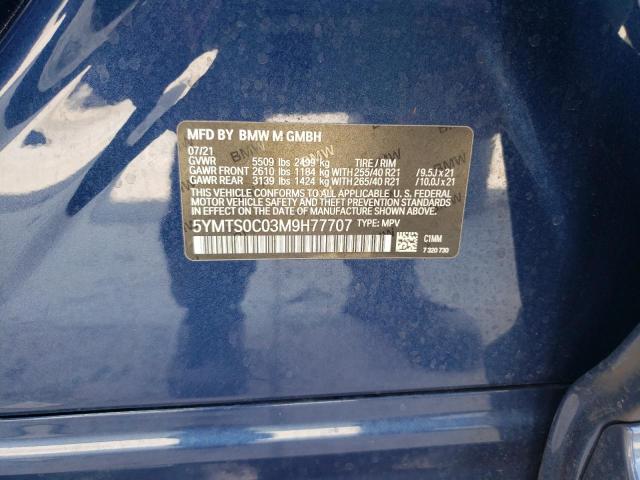 Photo 10 from auction – 2021 BMW X3 M COMPE with VIN 5YMTS0C03M9H77707