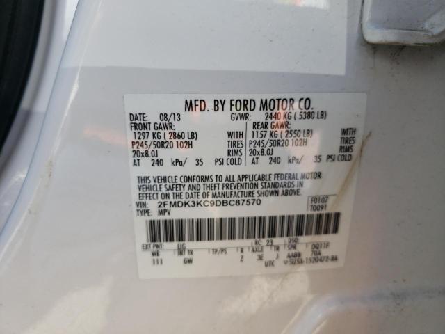 FORD EDGE LIMIT 2013 with VIN 2FMDK3KC9DBC87570 - Photo from auction