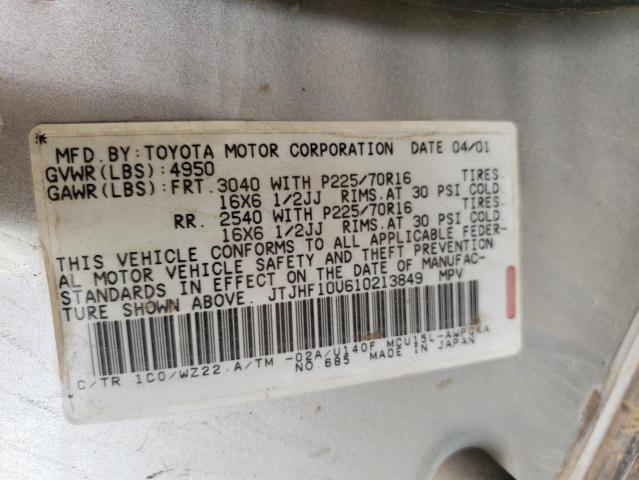 Photo 10 from auction – 2001 LEXUS RX 300 with VIN JTJHF10U610213849