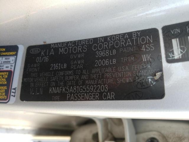 Photo 10 from auction – 2016 KIA FORTE LX with VIN KNAFK5A81G5592203