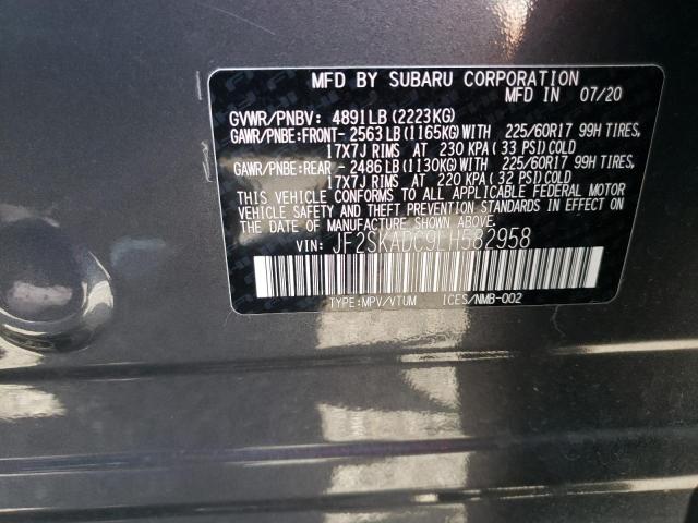Photo 10 from auction – 2020 SUBARU FORESTER with VIN JF2SKADC9LH582958