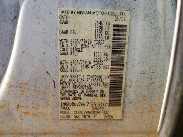 Photo 10 from auction – 2015 NISSAN FRONTIER S with VIN 1N6AD0EV7FN755507