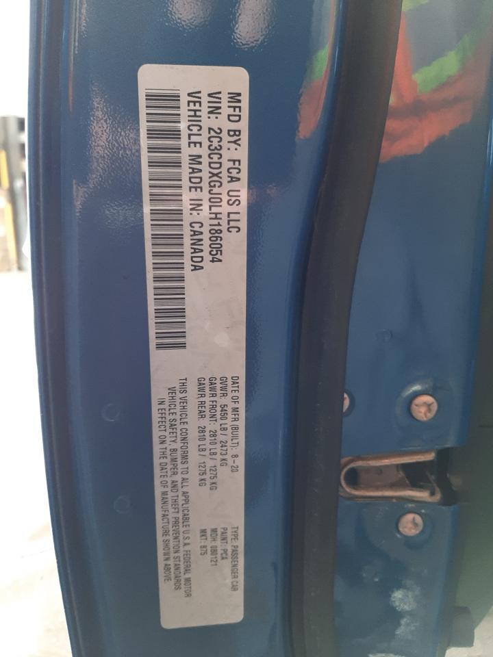 Photo 10 from auction – 2020 DODGE CHARGER SC with VIN 2C3CDXGJ0LH186054