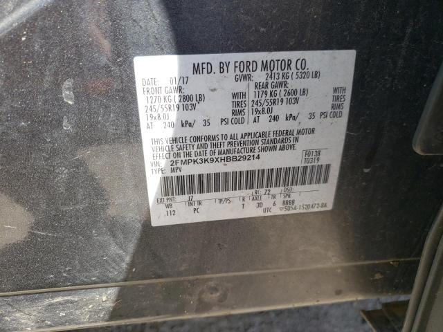 Photo 10 from auction – 2017 FORD EDGE TITAN with VIN 2FMPK3K9XHBB29214