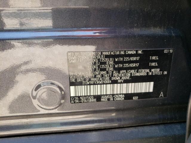 Photo 10 from auction – 2019 TOYOTA RAV4 XLE with VIN 2T3W1RFV3KW010664