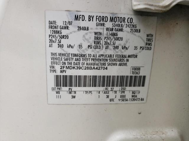 Photo 10 from auction – 2008 FORD EDGE LIMIT with VIN 2FMDK39C28BA42704