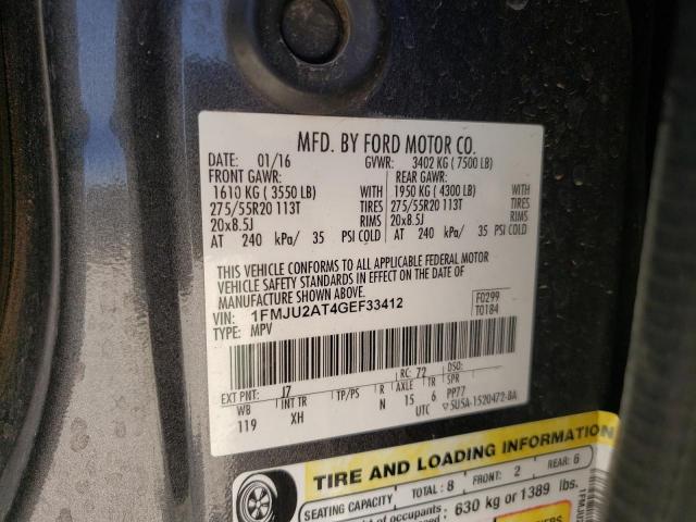 Photo 10 from auction – 2016 FORD EXPEDITION with VIN 1FMJU2AT4GEF33412