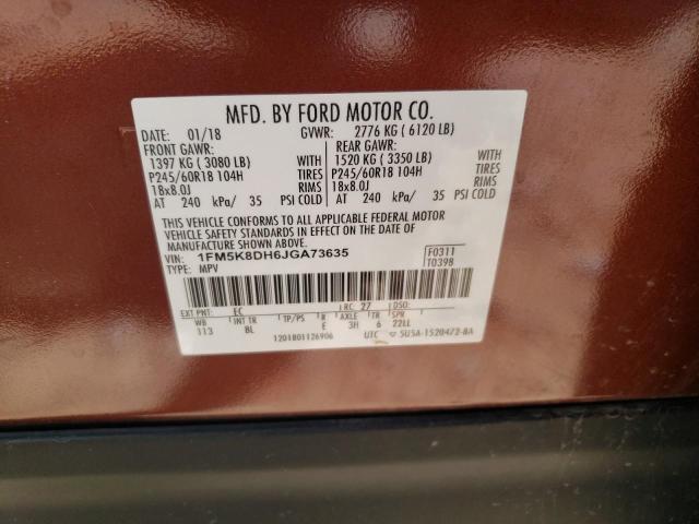 Photo 10 from auction – 2018 FORD EXPLORER X with VIN 1FM5K8DH6JGA73635