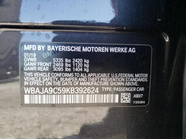 Photo 10 from auction – 2019 BMW 530E with VIN WBAJA9C59KB392624