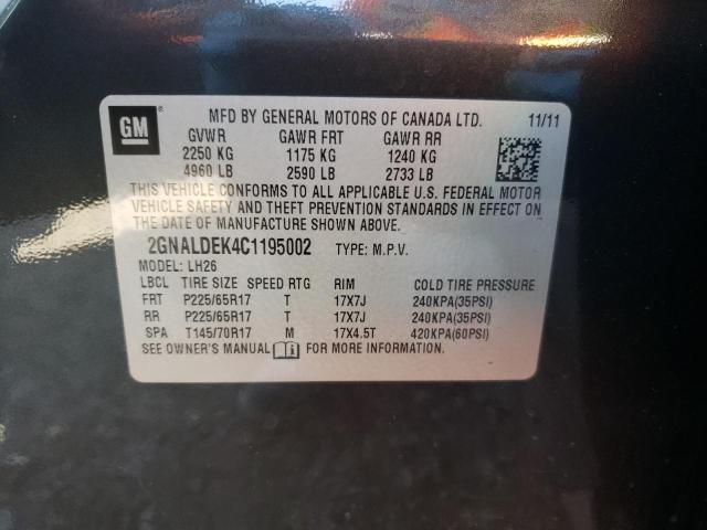 Photo 10 from auction – 2012 CHEVROLET EQUINOX LT with VIN 2GNALDEK4C1195002