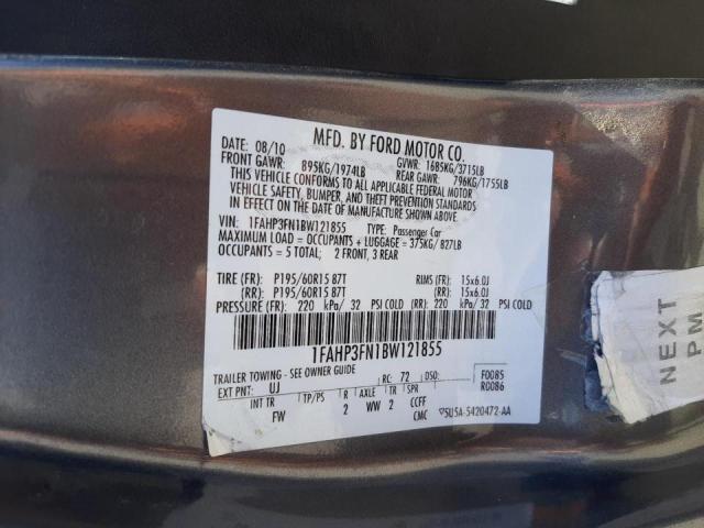 Photo 10 from auction – 2011 FORD FOCUS SE with VIN 1FAHP3FN1BW121855