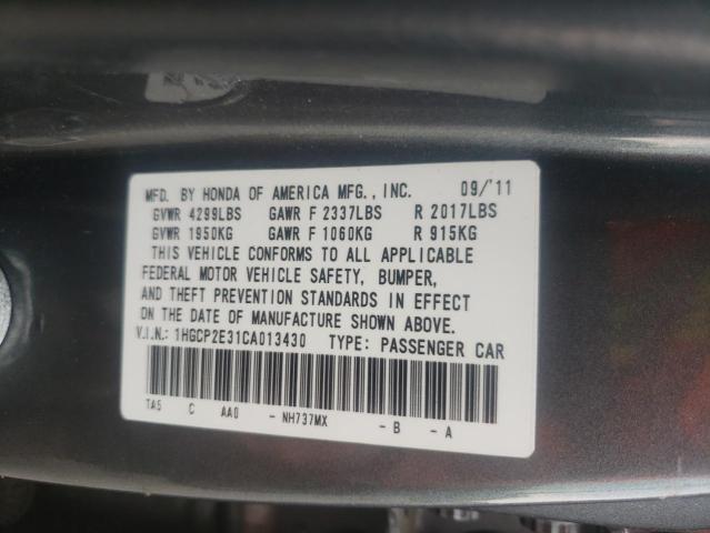 Photo 1 from auction – 2012 HONDA ACCORD LX with VIN 1HGCP2E31CA013430