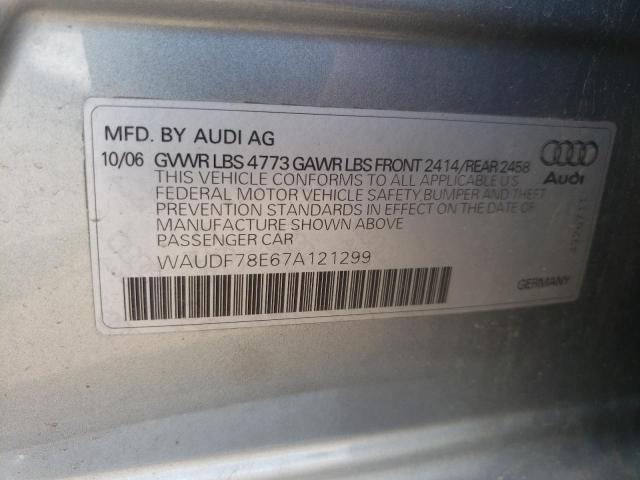 Photo 10 from auction – 2007 AUDI A4 2.0T QU with VIN WAUDF78E67A121299