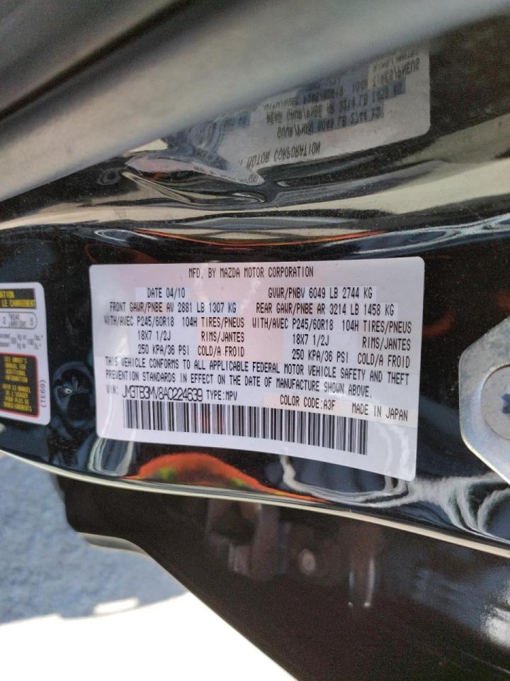 Photo 10 from auction – 2010 MAZDA CX-9 with VIN JM3TB3MV8A0224639