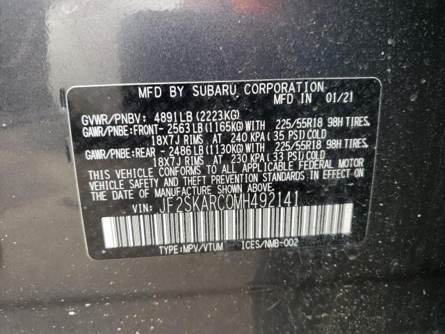 Photo 10 from auction – 2021 SUBARU FORESTER S with VIN JF2SKARC0MH492141