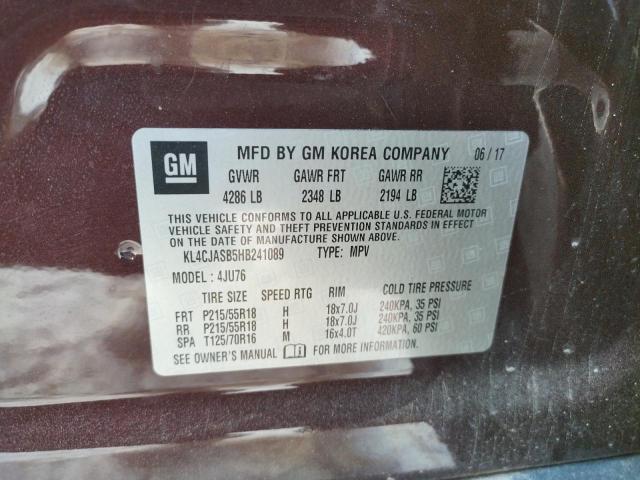 Photo 10 from auction – 2017 BUICK ENCORE PRE with VIN KL4CJASB5HB241089