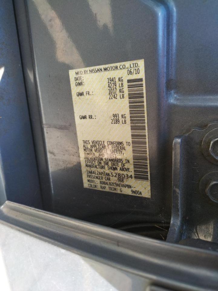 Photo 10 from auction – 2010 NISSAN ALTIMA BAS with VIN 1N4AL2AP7AN528034