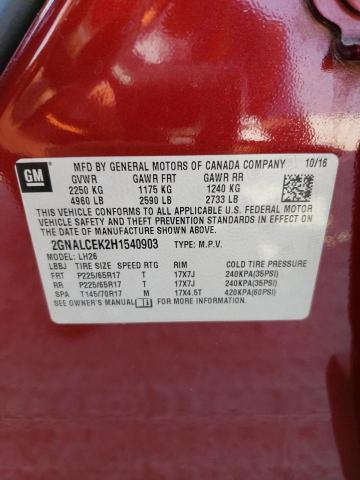 Photo 10 from auction – 2017 CHEVROLET EQUINOX LT with VIN 2GNALCEK2H1540903