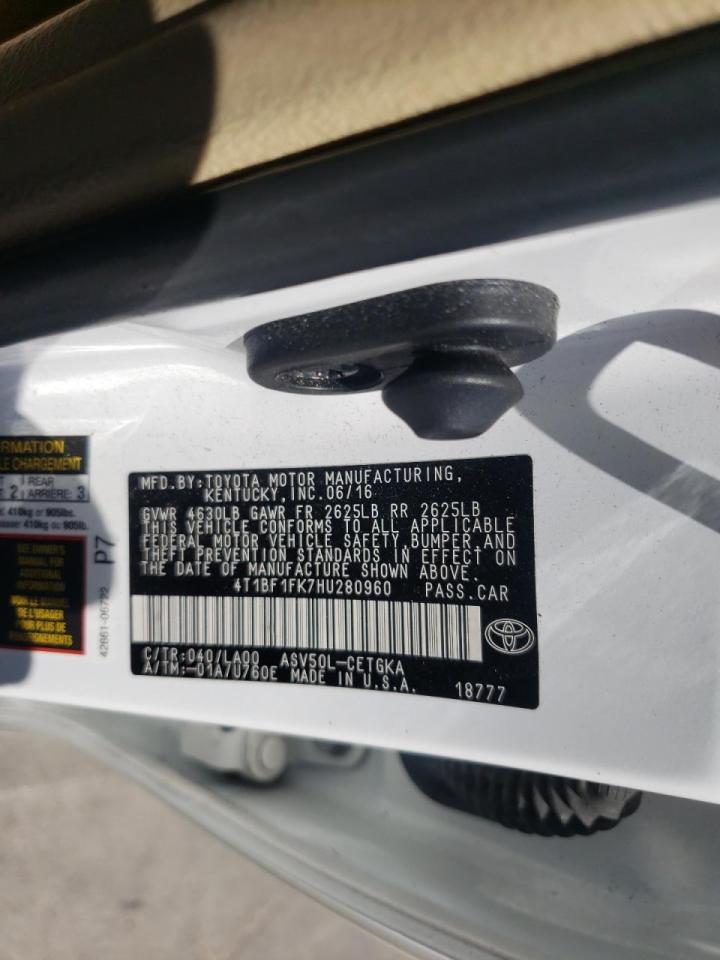 Photo 10 from auction – 2017 TOYOTA CAMRY LE with VIN 4T1BF1FK7HU280960