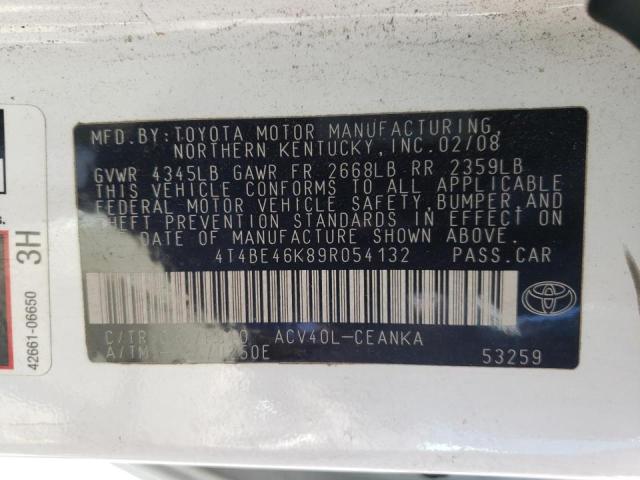 Photo 10 from auction – 2009 TOYOTA CAMRY BASE with VIN 4T4BE46K89R054132
