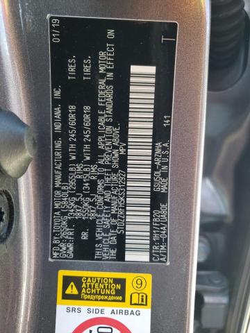 Photo 10 from auction – 2019 TOYOTA HIGHLANDER with VIN 5TDZZRFH5KS312927