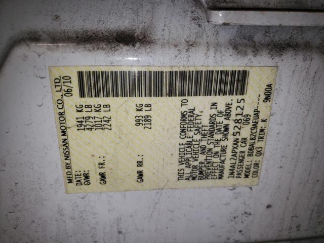 Photo 10 from auction – 2010 NISSAN ALTIMA BAS with VIN 1N4AL2APXAN528125