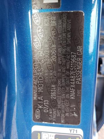 Photo 10 from auction – 2014 KIA FORTE EX with VIN KNAFX4A87E5119687