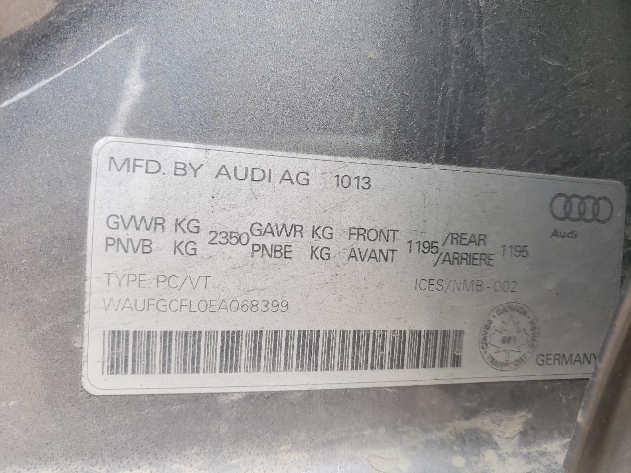 Photo 10 from auction – 2014 AUDI S4 PREMIUM with VIN WAUFGCFL0EA068399