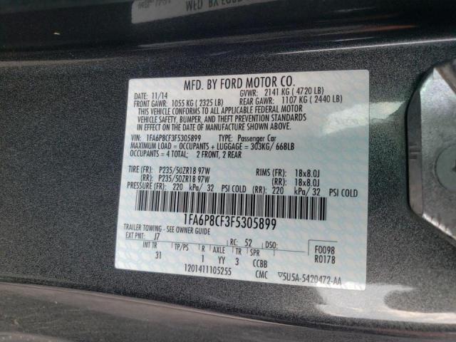 Photo 10 from auction – 2015 FORD MUSTANG GT with VIN 1FA6P8CF3F5305899