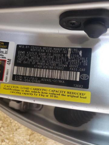 Фото 10 с аукциона – 2011 TOYOTA CAMRY BASE с VIN 4T4BF3EK1BR175602