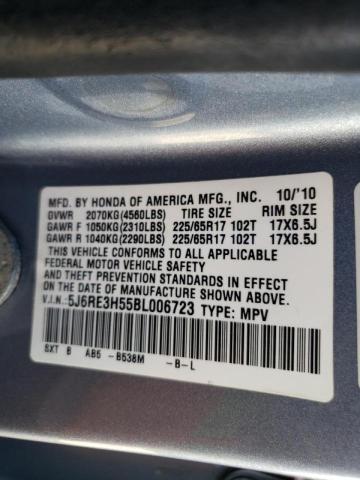 Photo 10 from auction – 2011 HONDA CR-V EX with VIN 5J6RE3H55BL006723