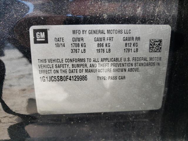Photo 10 from auction – 2015 CHEVROLET SONIC LT with VIN 1G1JC5SB0F4129986
