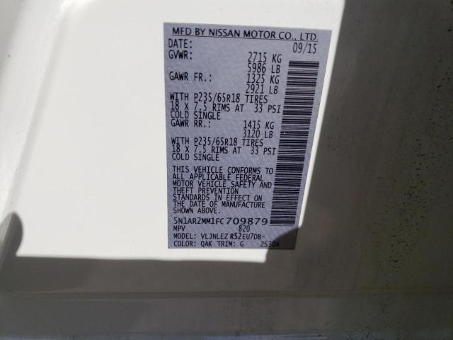Photo 10 from auction – 2015 NISSAN PATHFINDER with VIN 5N1AR2MM1FC709879