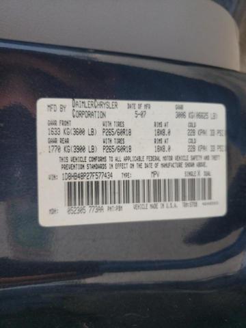 Photo 10 from auction – 2007 DODGE DURANGO SL with VIN 1D8HB48P27F577434