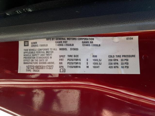 Photo 10 from auction – 2005 GMC CANYON with VIN 1GTCS198358117327