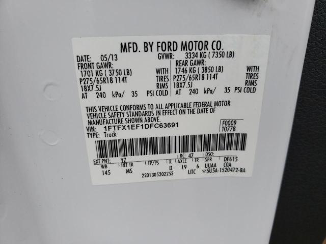 Photo 10 from auction – 2013 FORD F150 SUPER with VIN 1FTFX1EF1DFC63691