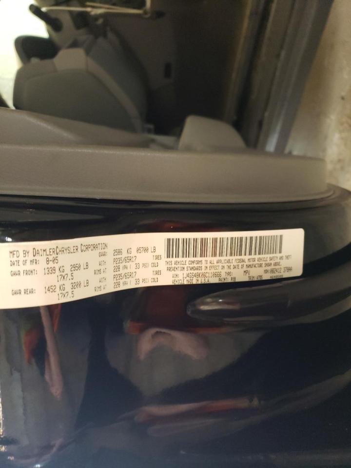 Photo 10 from auction – 2006 JEEP GRAND CHER with VIN 1J4GS48K06C110666