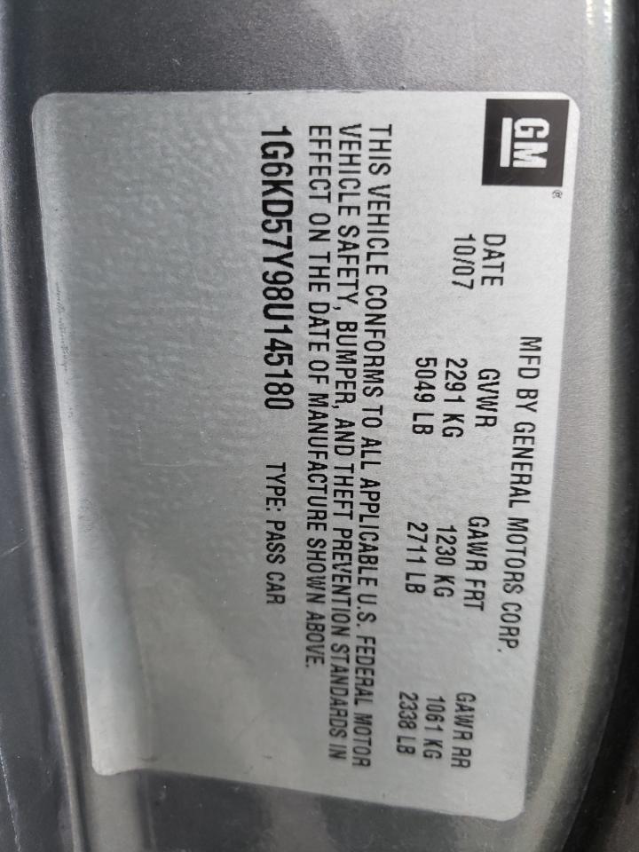 Photo 10 from auction – 2008 CADILLAC DTS with VIN 1G6KD57Y98U145180