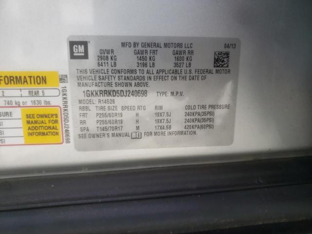 Photo 10 from auction – 2013 GMC ACADIA SLT with VIN 1GKKRRKD5DJ240698