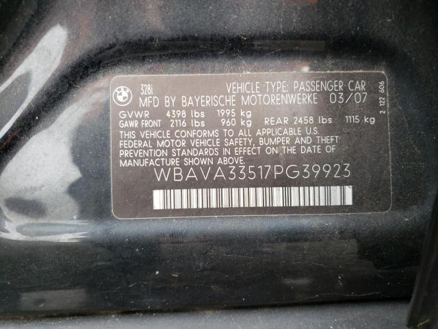Photo 10 from auction – 2007 BMW 328 I with VIN WBAVA33517PG39923