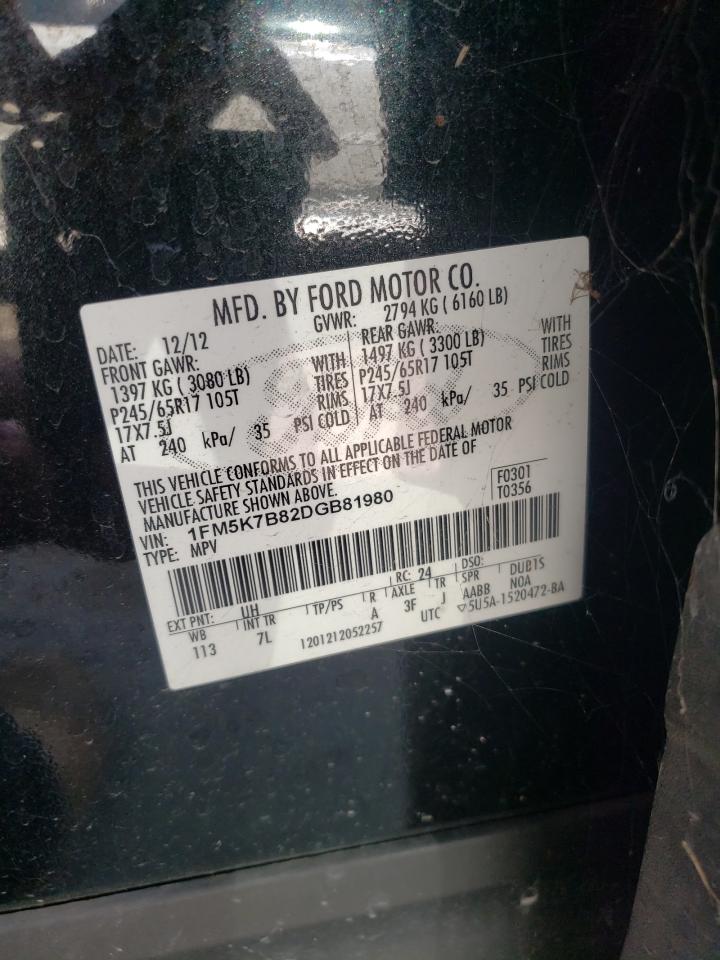 Photo 10 from auction – 2013 FORD EXPLORER with VIN 1FM5K7B82DGB81980