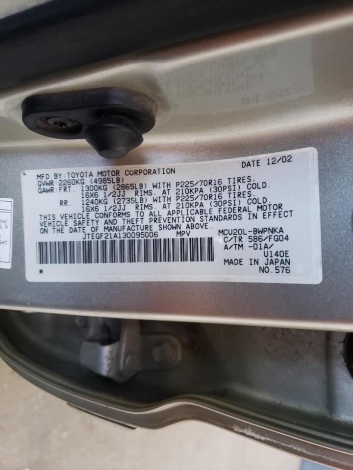 Photo 10 from auction – 2003 TOYOTA HIGHLANDER with VIN JTEGF21A130095006