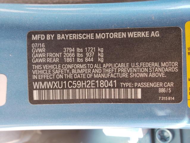 Photo 10 from auction – 2017 MINI COOPER with VIN WMWXU1C59H2E18041