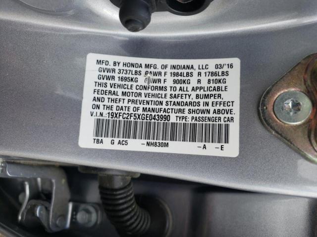 Photo 10 from auction – 2016 HONDA CIVIC LX with VIN 19XFC2F5XGE043990