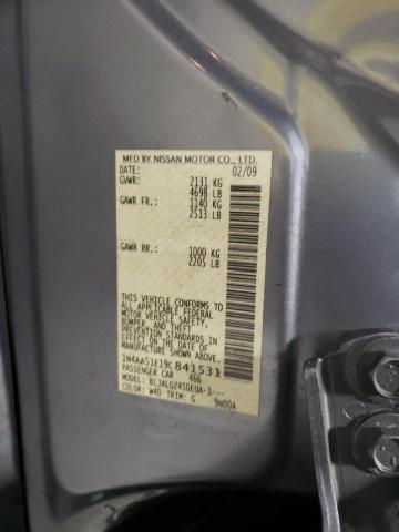 Photo 10 from auction – 2009 NISSAN MAXIMA S with VIN 1N4AA51E19C841531