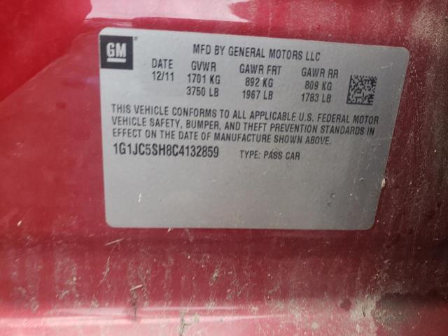 Photo 10 from auction – 2012 CHEVROLET SONIC LT with VIN 1G1JC5SH8C4132859