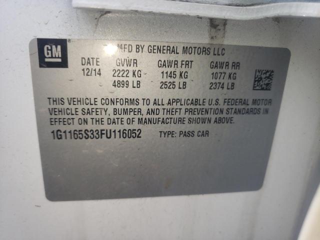 Photo 10 from auction – 2015 CHEVROLET IMPALA LTZ with VIN 1G1165S33FU116052